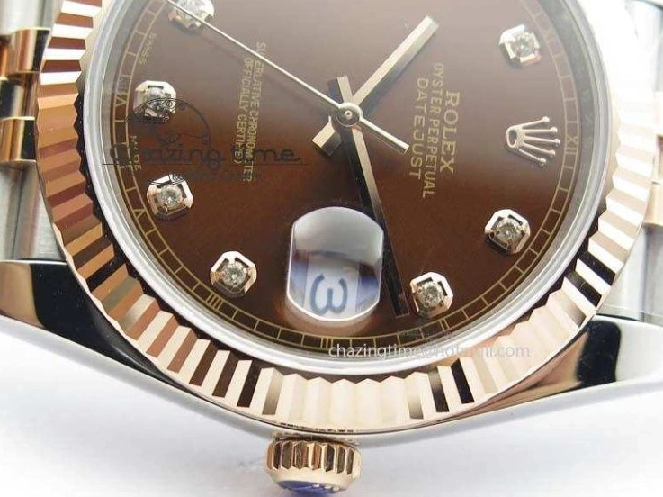 DateJust Dial Jubilee On Bracelet Best RG Fluted Noob 1:1 41mm Wrapped A3235 Brown Edition 126303 Diam Bezel 1231